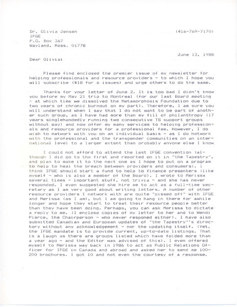 Download the full-sized image of Letter from Rupert Raj to Dr. Olivia Jensen