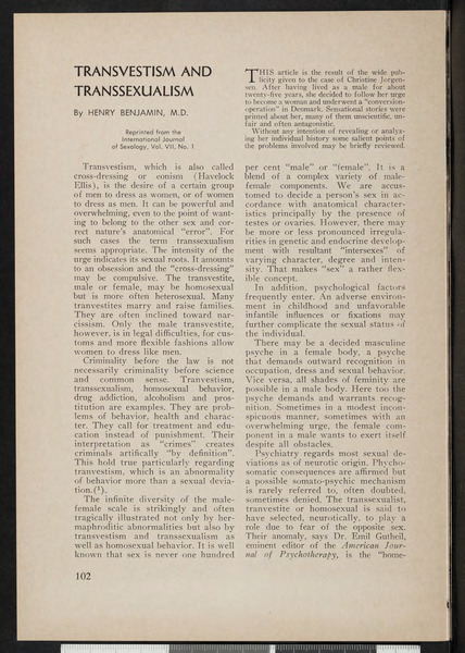 Download the full-sized image of Transvestism and Transsexualism