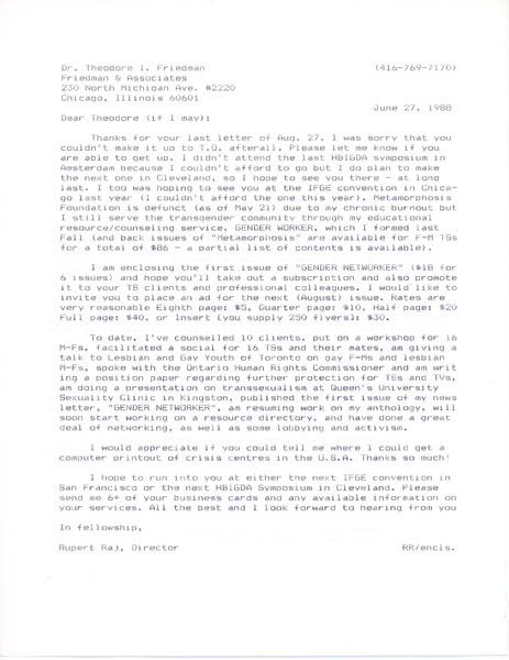 Download the full-sized image of Letter from Rupert Raj to Paula Keiser