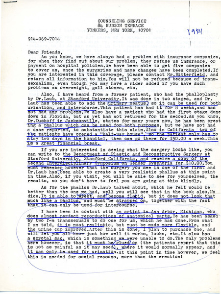 Download the full-sized image of Letter from Angelo Tornabene to Friends (1974)