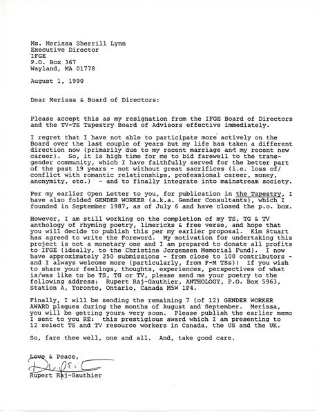 Download the full-sized image of Letter from Rupert Raj to Merissa Sherrill Lynn