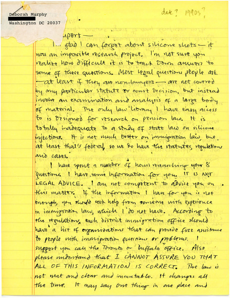 Download the full-sized image of Letter from Deborah Murphey to Rupert Raj