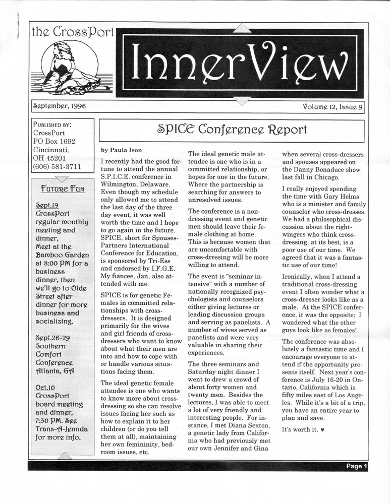 Download the full-sized PDF of Cross-Port InnerView, Vol. 12 No. 9 (September, 1996)