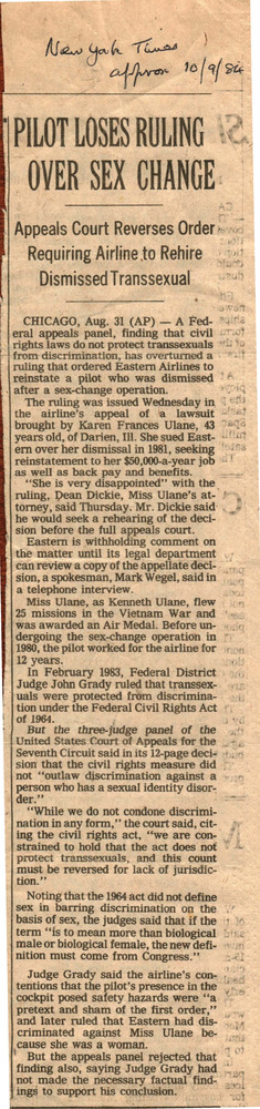 Download the full-sized PDF of Pilot Loses Ruling over Sex Change