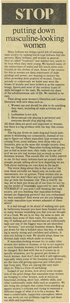 Download the full-sized image of Stop Putting Down Masculine-Looking Women