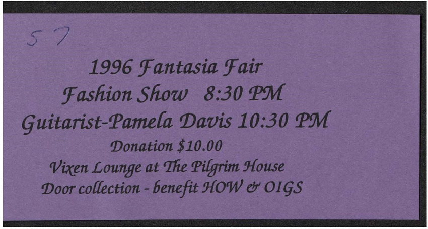 Download the full-sized PDF of 1996 Fantasia Fair Fashion Show Ticket 