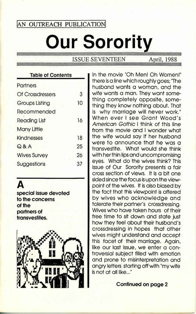 Download the full-sized PDF of Our Sorority Issue 17 (April 1988)