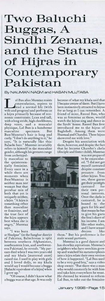 Download the full-sized PDF of Two Baluchi Buggas, A Sindhi Zenana, and the Status of Hijras in Contemporary Pakistan