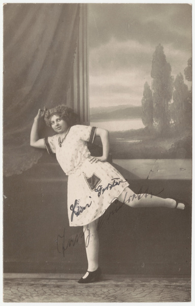 Download the full-sized image of [Female impersonator in dress and heels]