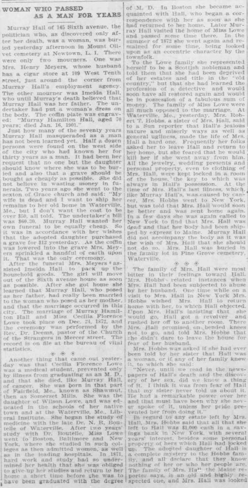 Download the full-sized PDF of Woman Who Passes as a Man for Years