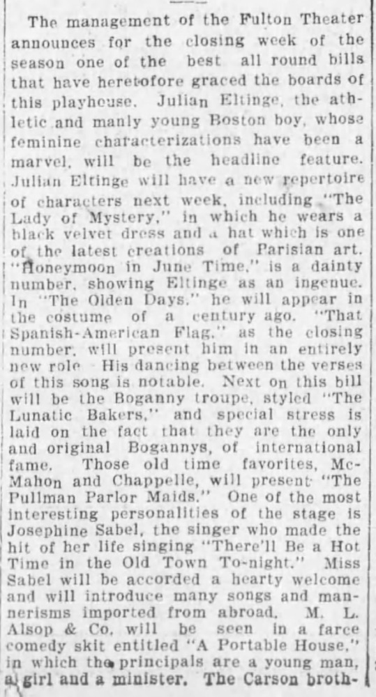 Download the full-sized PDF of The management of the Fulton Theater