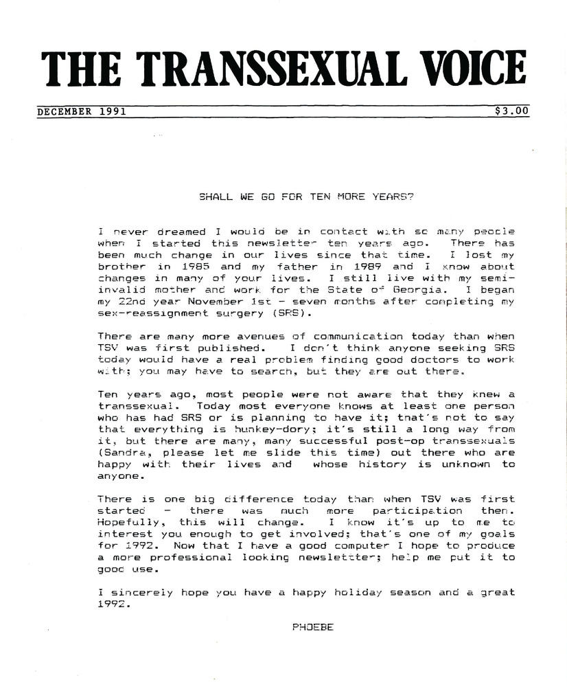 Download the full-sized PDF of The Transsexual Voice (December 1991)