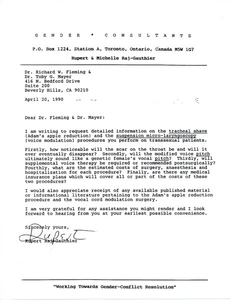 Download the full-sized image of Letter from Rupert Raj to Dr. Richard W. Fleming & Dr. Toby G. Mayer