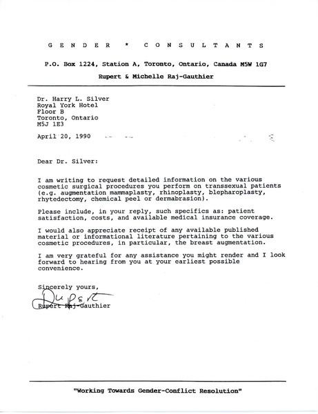 Download the full-sized image of Letter from Rupert Raj to Dr. Harry L. Silver