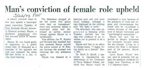 Download the full-sized image of Man's Conviction of Female Role Upheld