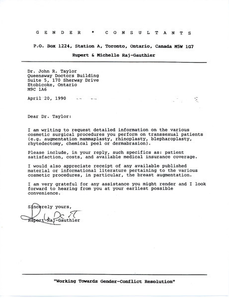 Download the full-sized image of Letter from Rupert Raj to Dr. John R. Taylor