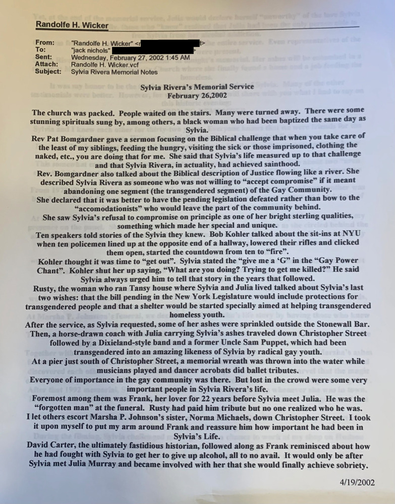 Download the full-sized PDF of Sylvia Rivera Memorial Notes