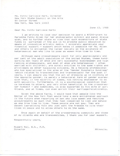 Download the full-sized image of Letter from Rupert Raj to Kitty Carlisle Hart