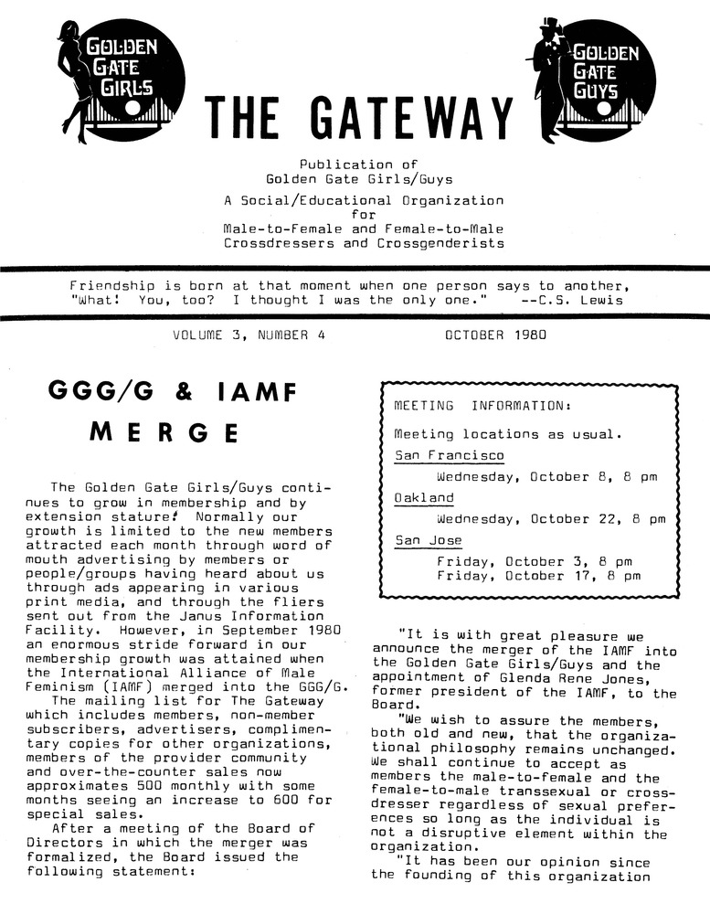 Download the full-sized PDF of The Gateway Vol. 3 No. 4 (October, 1980)