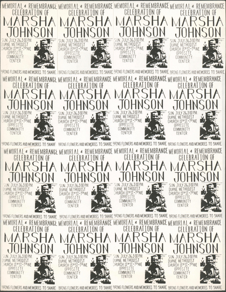 Download the full-sized PDF of Memorial & Remembrance Celebration of Marsha Johnson Posters
