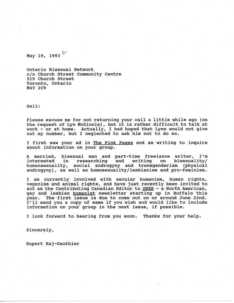 Download the full-sized PDF of Letter from Rupert Raj to Gail