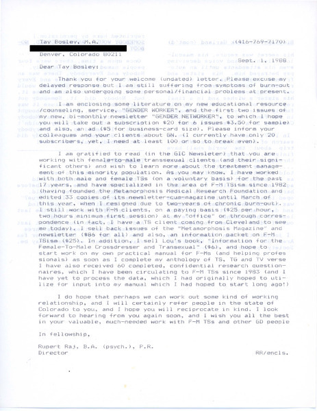 Download the full-sized image of Letter from Rupert Raj to Tay Bosley