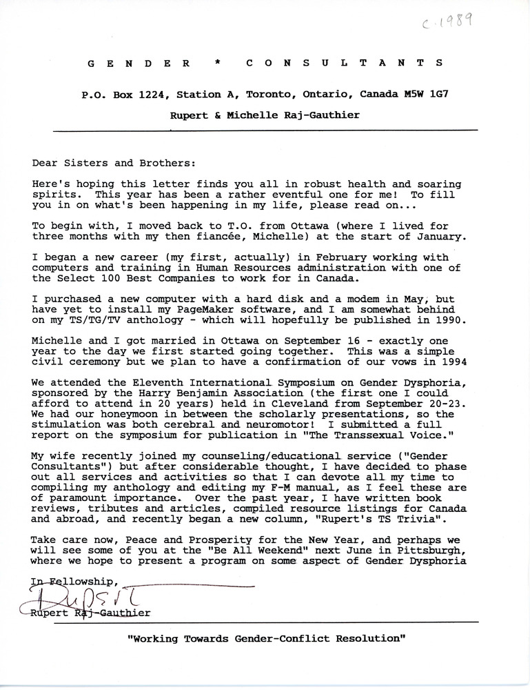 Download the full-sized PDF of Letter from Rupert Raj to Community Members