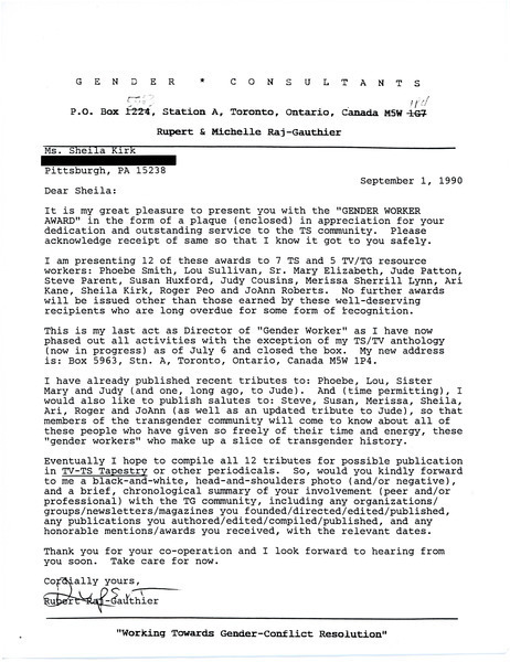 Download the full-sized image of Letter from Rupert Raj to Sheila Kirk