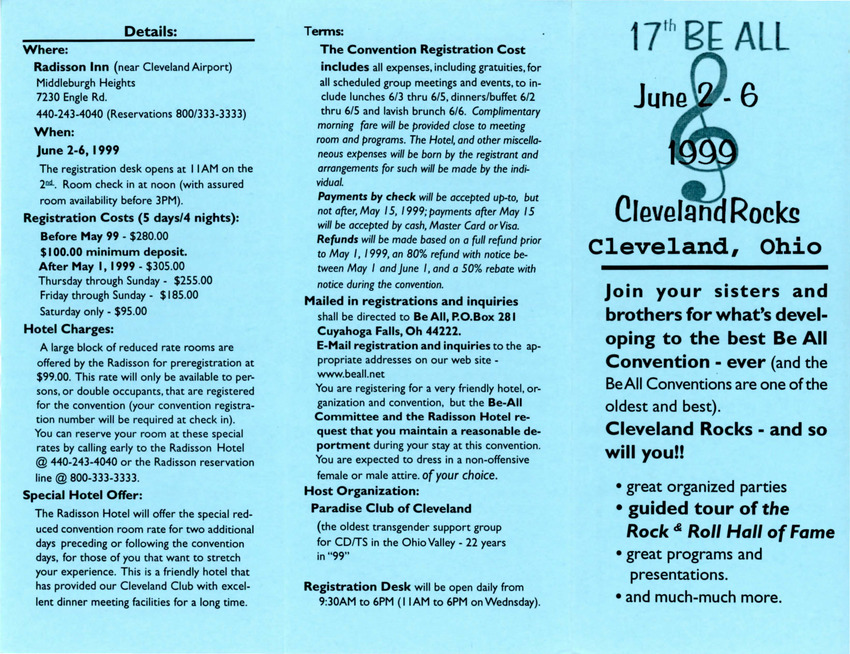 Download the full-sized PDF of 17th Annual Be All Weekend (June 2-6, 1999)