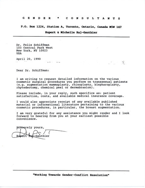 Download the full-sized image of Letter from Rupert Raj to Dr. Felix Schiffman