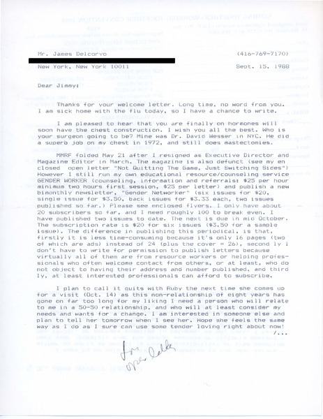 Download the full-sized image of Letter from Rupert Raj to James Delcorvo