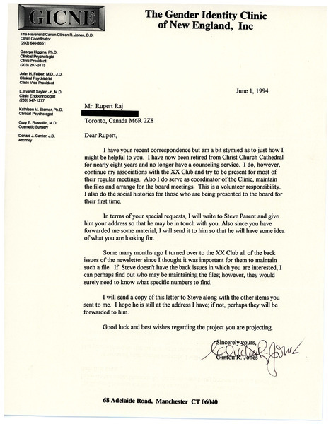 Download the full-sized image of Letter from Clinton R. Jones to Rupert Raj