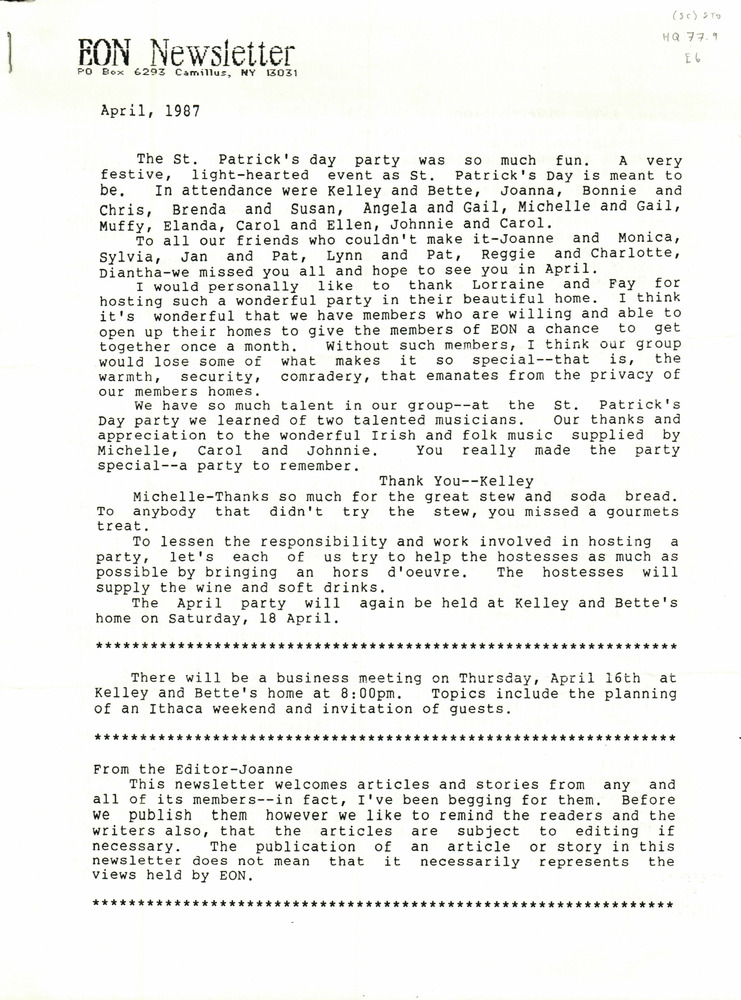 Download the full-sized PDF of EON Newsletter (April, 1987)